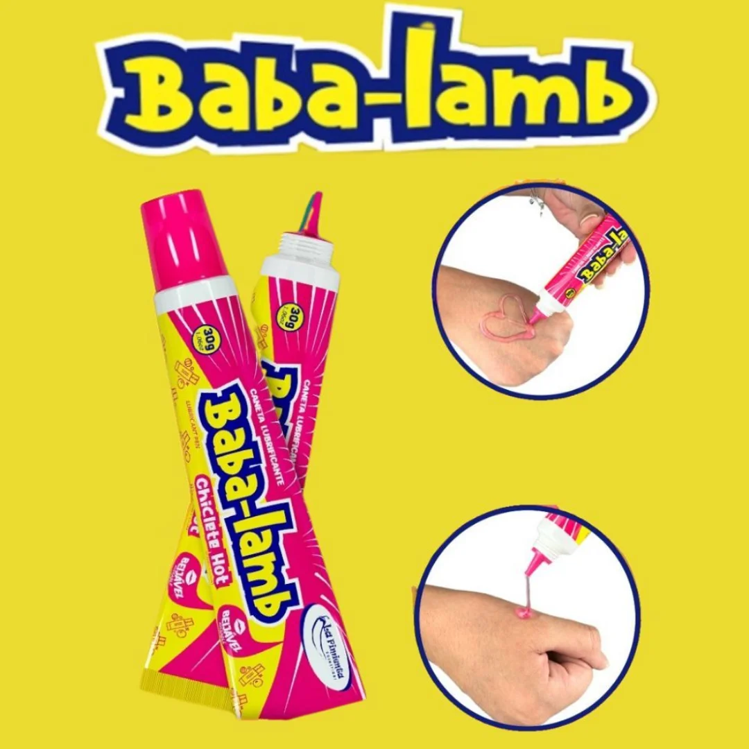 Caneta gel Lubrificante BABA-LAMB Chiclete Hot Beijável