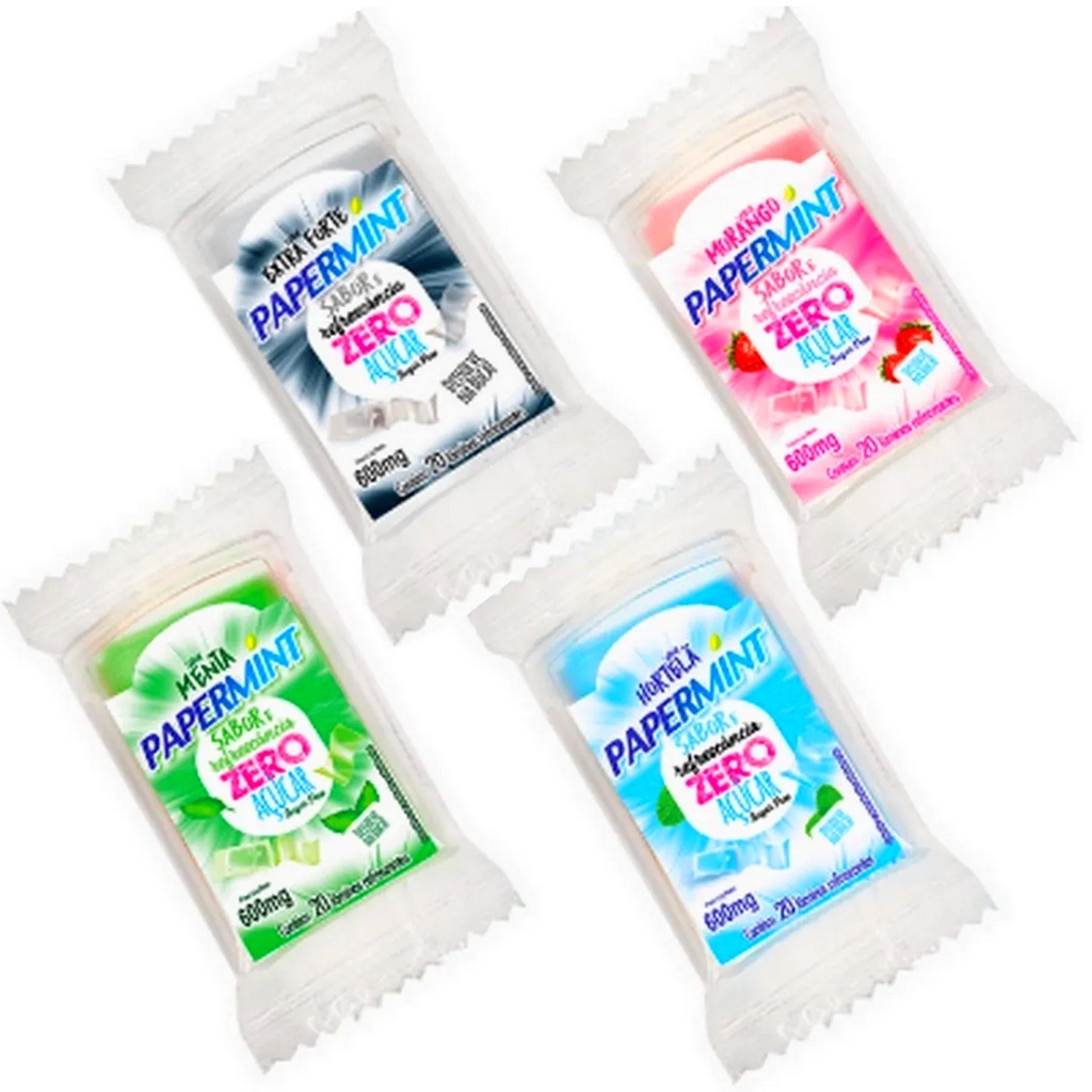  Papermint Lâminas Refrescantes Comestíveis Zero Açucar 600mg Danilla Foods
