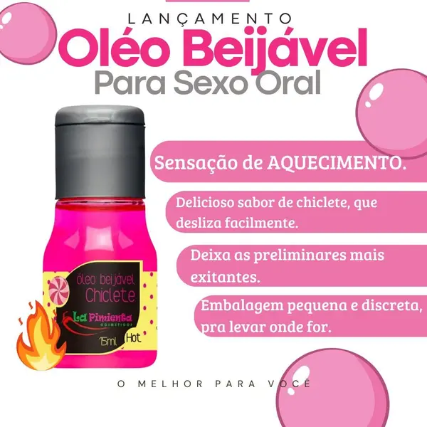 Óleo Beijável para Massagem Hot de Chiclete 15ml La Pimienta