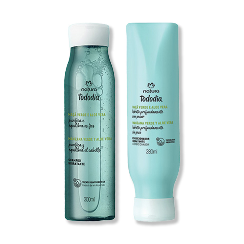 Natura Tododia maça verde e aloe vera Kit Shampoo 300ml + Condicionador 280ml