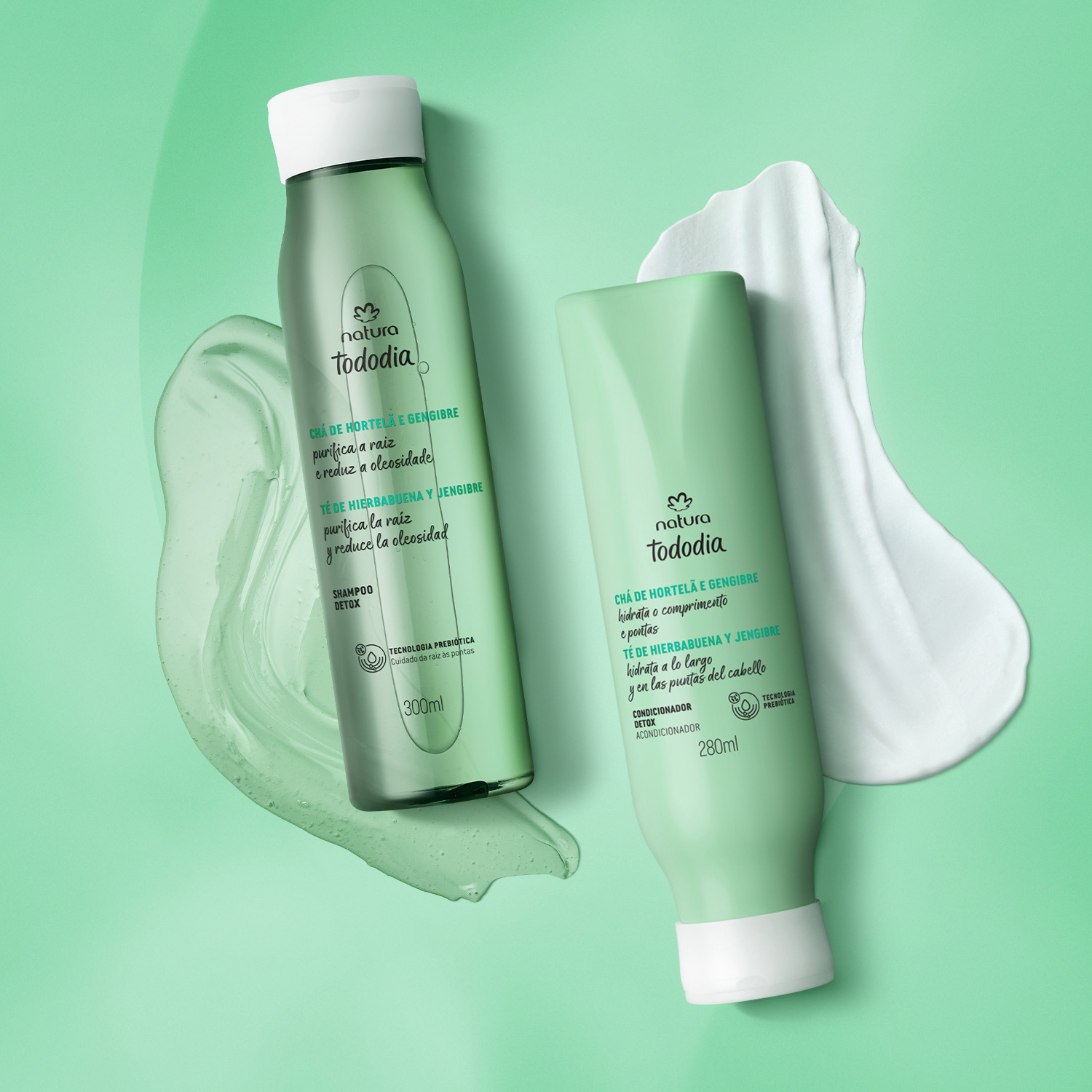 Shampoo e condicionador  Detox Tododia Chá de Hortelã e Gengibre