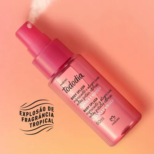  Body Splash Desodorante Colônia Tododia Acerola E Hibisco Miniatura 60 Ml