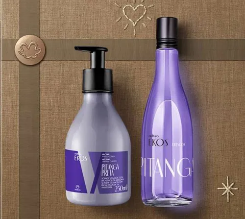 kit ekos castanha pitanga preta colônia de 150 ml hidratante de 250