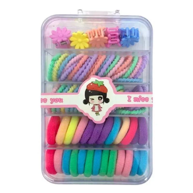 Kit Para Cabelo Infantil Presilha Elástico Hello Mini