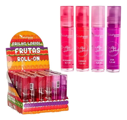 Brilho Labial Roll-On Frutas Bella Femme