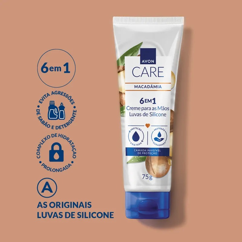 Luvas de Silicone Creme Protetor para Mãos Avon Care 75 g ...