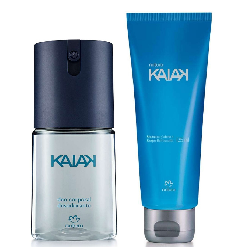 Natura Kaiak Tradicional Deo corporal 100ml + Shampoo Cabelo e Corpo Refrescante 125ml 